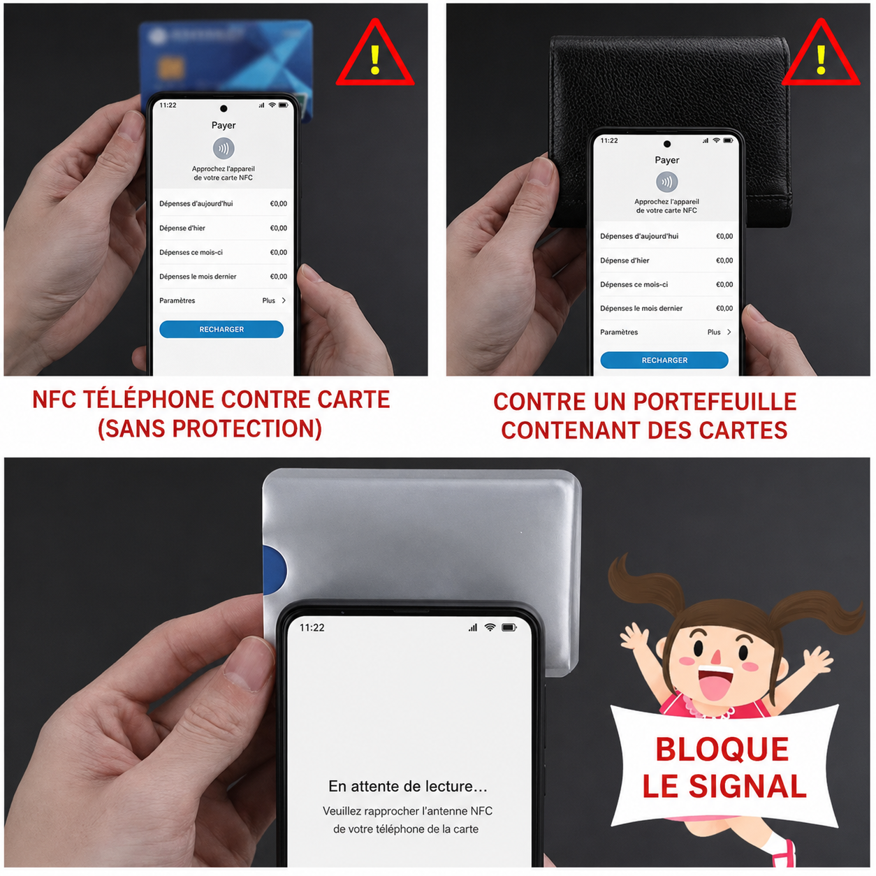 CARDGUARD™ -Lot de 10 pochettes anti-piratage RFID